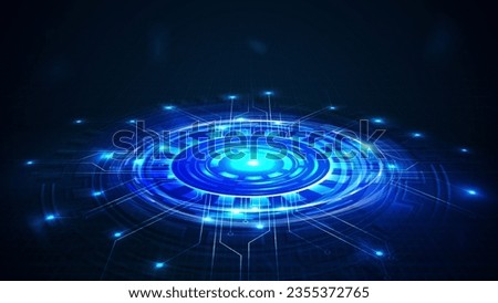 Technology illustration of artificial intelligence. Artificial Intelligence computer database concept. Modern CPU illustration . Tech futuristic poster