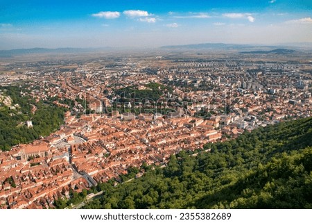 Panorama of Brasov from Tampa Hill,Transylvania, Romania