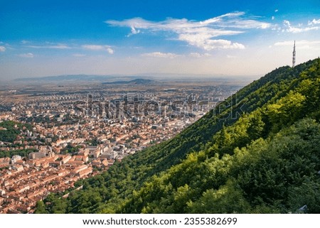 Panorama of Brasov from Tampa Hill,Transylvania, Romania