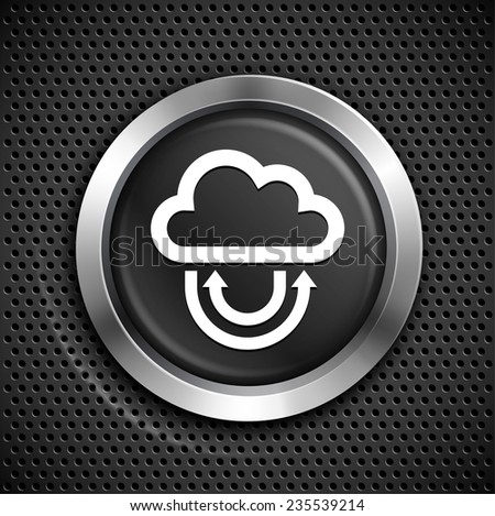 Download Cloud on Black Round Button