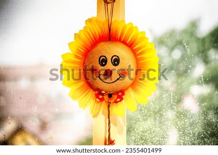 
Sunflower window decoration, glass, face, petals, yellow, decoration, interior, happy, icon
