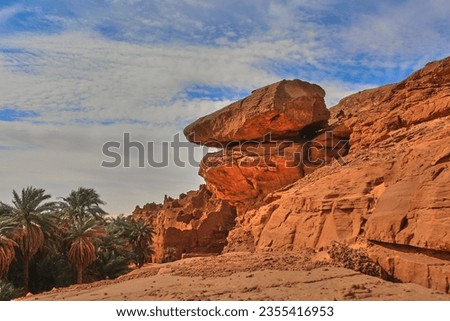 A  rock  mountain and desert of Algeria