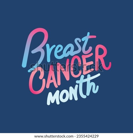 Breast Cancer Month Vector Typography