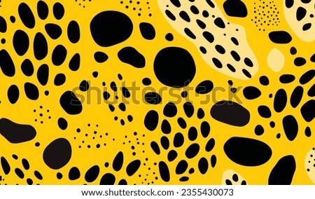 Home Deco Delight: Cheetah Animal Print Retro Pattern with Black Yellow Shapes from the Past
