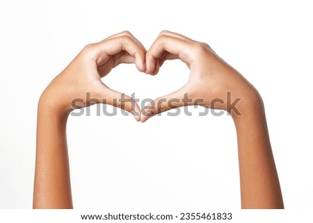 Hand with love sign isolated on white background