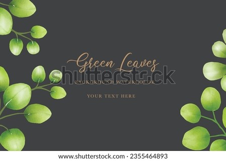 Beautiful green leaves background watercolor  