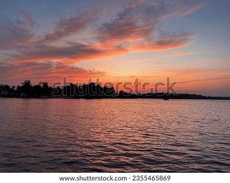 Sunset over Gull Lake in Brainerd, MN Royalty-Free Stock Photo #2355465869