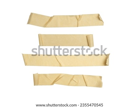 brown tape attached to a sheet of paper with transparent background png Royalty-Free Stock Photo #2355470545