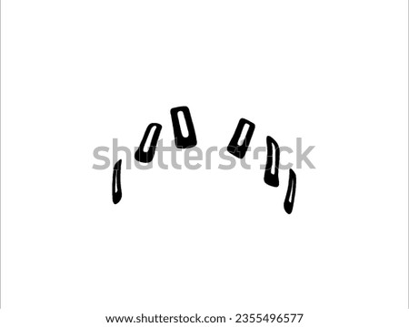 On a white background, a black image resembles six black women's hair accessories placed on it.

