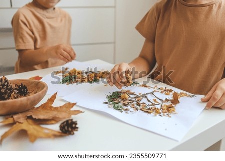 Children's creative activities, autumn idea.