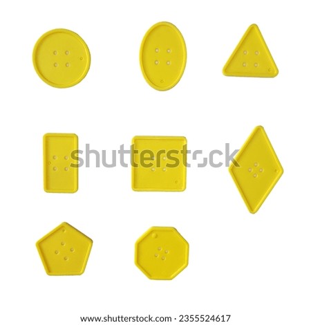 geometric shapes - yellow on white background Royalty-Free Stock Photo #2355524617
