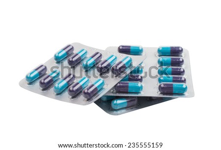 close up of pill package on white background 