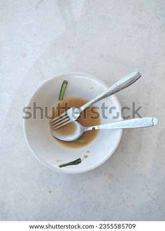 empty bowl after finishing eating chicken noodles