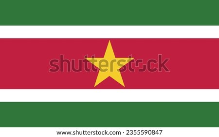 National Flag of Suriname Vector Royalty-Free Stock Photo #2355590847