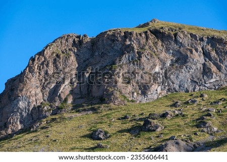Mountain Morning Landscape with rock