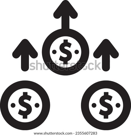 Growth business icon symbol vector image. Illustration of the progress outline infographic strategy  development design image. EPS 10