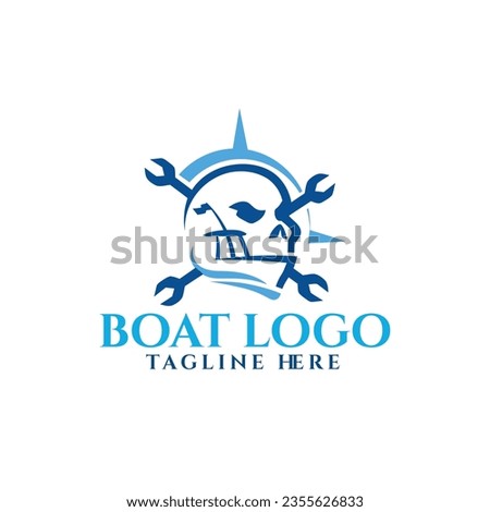 Silhouette of Dhow Sailing Boat logo design
