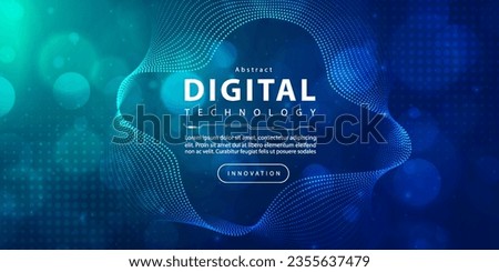 Digital technology speed connect blue green background, cyber nano information, abstract communication, innovation future tech data, internet network connection, Ai big data, line dot illustration Royalty-Free Stock Photo #2355637479