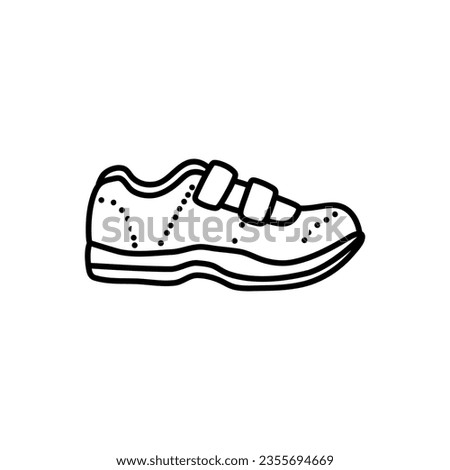 Hand drawn of kids shoes. Sketch illustration of kids shoes isolated on white background