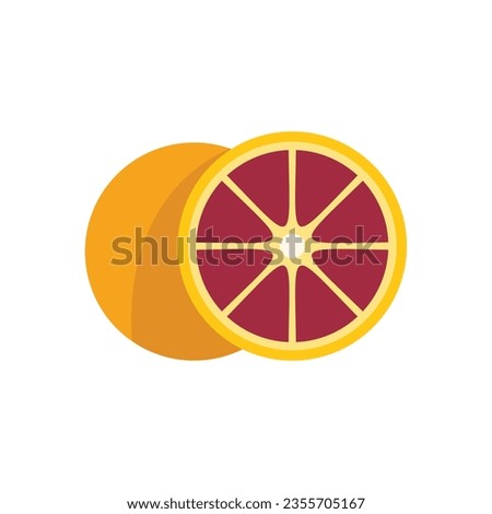 Grapefruit icon flat vector. Active nutrition. Healthy food isolated