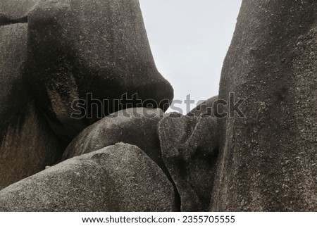 Granite Stones in the side of the Beach, Belitung Island Indonesia