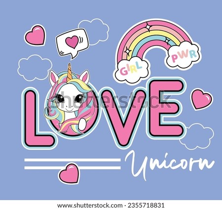 love magic unicorn rainbow girl