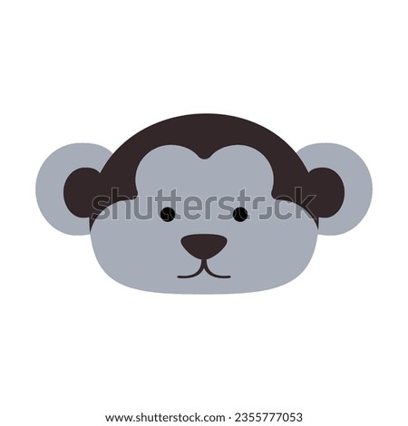 Chinese zodiac animal in flat style, monkey. Vector illustration.