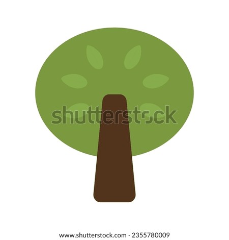 Stylized tree in flat style. Vector illustration.