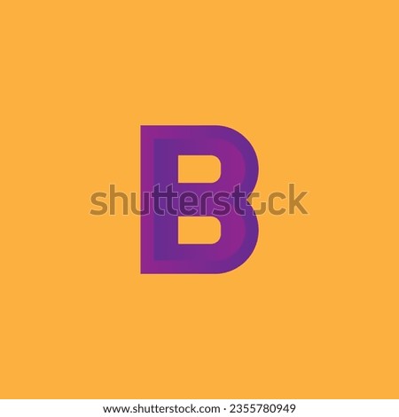 B letter logo design in colorful background