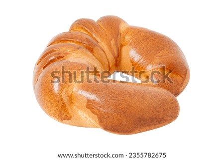 Bagel fresh homemade, isolated on white background with clipping path
