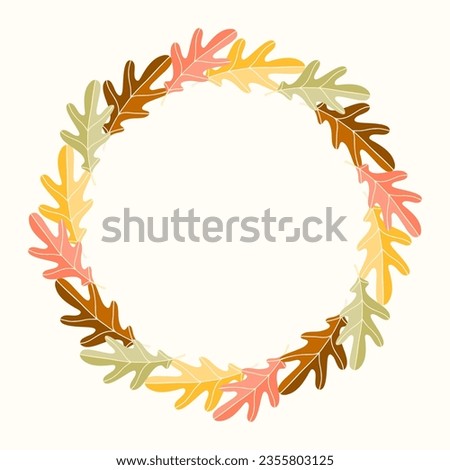 Oak leaves clip art elements on isolated background. Hand drawn background for Autumn harvest holiday, Thanksgiving, Halloween, seasonal, textile, scrapbooking.