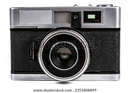 Old Film Camera Isolated on White Background