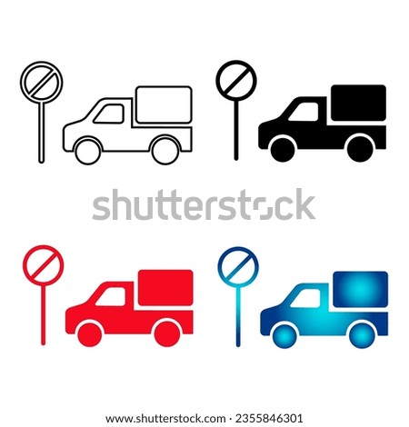 Abstract Stop Truck Silhouette Illustration, can be used for business designs, presentation designs or any suitable designs.