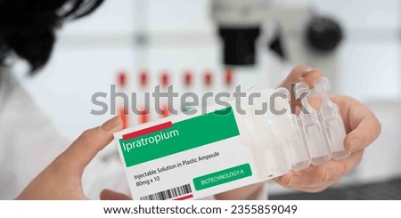 Ipratropium: Bronchodilator used to treat respiratory conditions like asthma and chronic obstructive pulmonary disease (COPD). Royalty-Free Stock Photo #2355859049