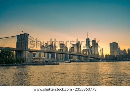 Sunrise over New York City, USA
