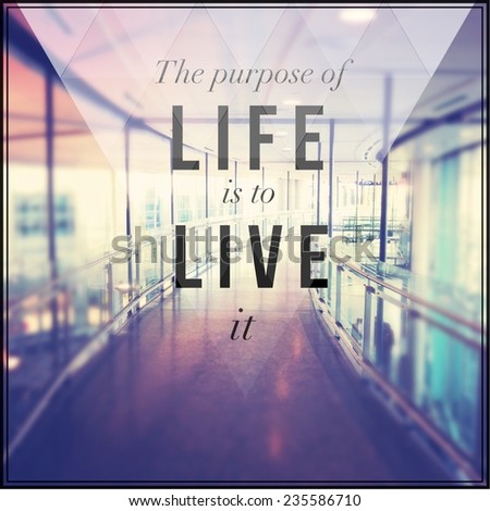 Inspirational Typographic Quote - The purpose of life is to live it