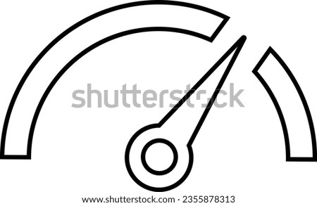 Speedometer, tachometer low and high barometers, dashboard with arrows black editable stroke icon isolated on transparent background. line vector use for Performance indicator sign. Car speed. Royalty-Free Stock Photo #2355878313
