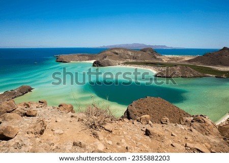 View of Balandra Bay in La Paz, Baja California Sur