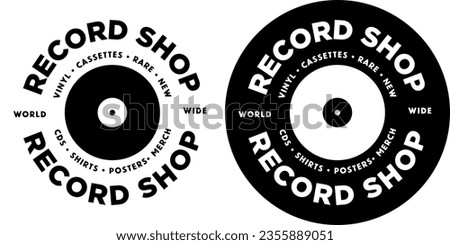 Circular Record Music Shop Label Logo Template Icon Sign Sigil Symbol Emblem Badge Vector EPS PNG Transparent No Background Clip Art Vector EPS PNG