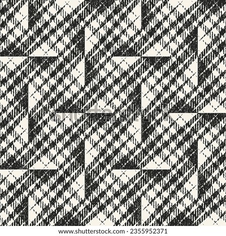 Monochrome Distressed Mesh Textured Broken Geometric Pattern Royalty-Free Stock Photo #2355952371