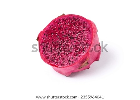 Red dragon fruit isolated on white background with clipping path.