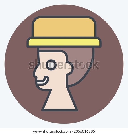 Icon Hat. related to Camping symbol. color mate style. simple design editable. simple illustration
