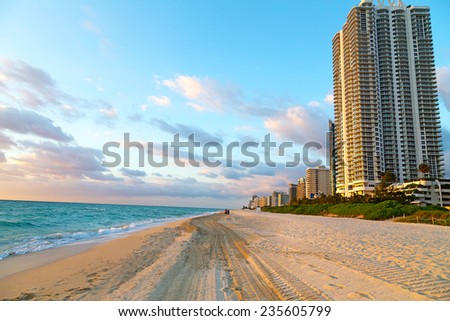 Sunrise at Miami Beach, Florida. 