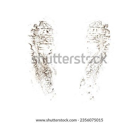 Two black dirty footprint isolated on white background Royalty-Free Stock Photo #2356075015