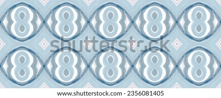Ethnic Seamless Batik. Dirty Blue Geometric Ornament. Graphic Hand Drawn Design. Pastel Vintage Boho Rug. Geometric Texture. Tribal Ikat Cloth Print. Pastel Scarf Motif.