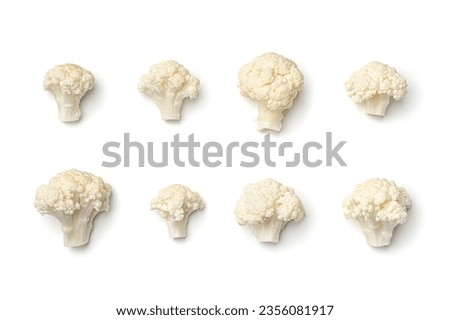Collection of fresh organic cauliflower isolated on white background Royalty-Free Stock Photo #2356081917