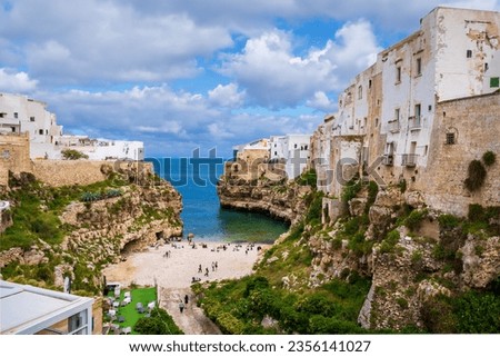 Lama Monachile Bay view in Polignano a Mare Town of Italy Royalty-Free Stock Photo #2356141027