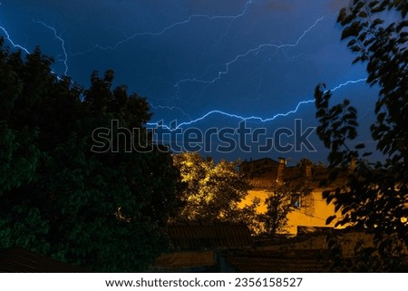 thunder in blue sky, Usak, Turkey