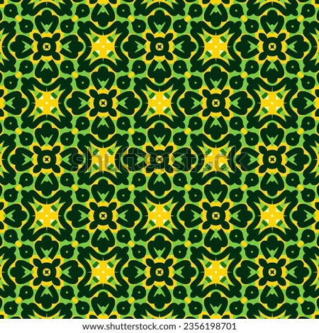Seamless Floral Pattern in Flowers on black, green and yellow colors in watercolor style. Pattern for fabric print cloth dress carpet curtains and sarong