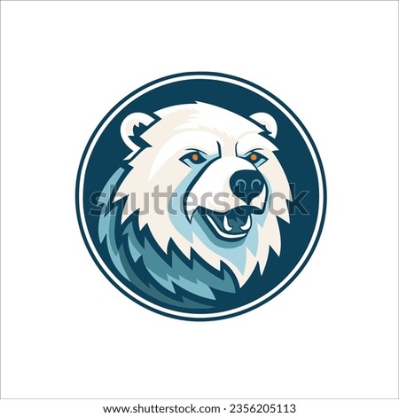 Angry Bear Head Mascot Logo, Esports Logo Vector Illustration Design Concept.